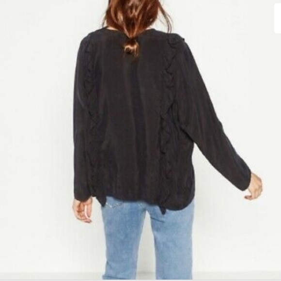 Zara Ruffle Top- Black - Picture 2 of 8